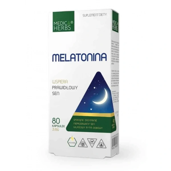 MEDICA HERBS Melatonin (Helps to fall asleep) 80 Capsules