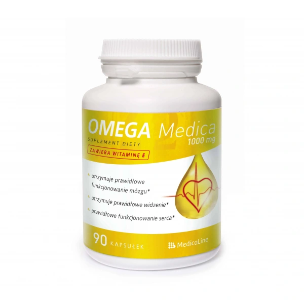 MEDICALINE Omega Medica z Witaminą E (Omega 3 EPA DHA) 90 kapsułek