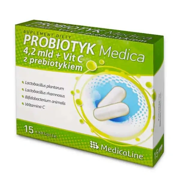 MEDICALINE Probiotyk (4,2 mld + Witamina C z prebiotykiem) 15 Kapsułek