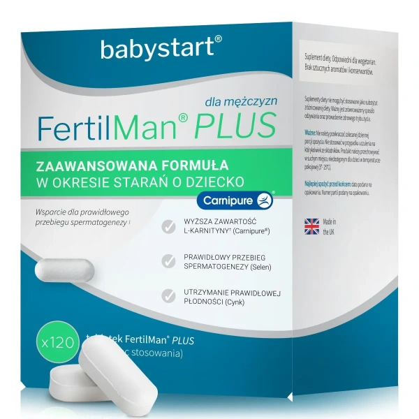 BabyStart FertilMan Plus (Wspiera Płodność u Mężczyzn) 120 Kapsułek