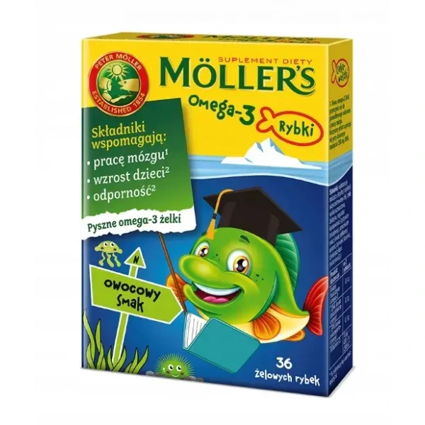 MOLLERS Omega-3 Fish (EPA, DHA for Children) 36 Fruit Jelly Beans