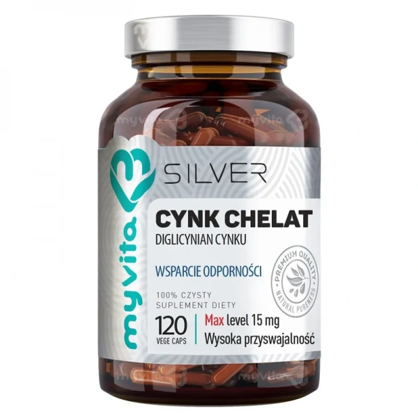 MYVITA Zinc Chelate Silver (Immunity Support) 120 Vegan Capsules