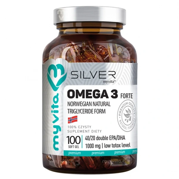 MYVITA Omega-3 FORTE (EPA, DHA, Serce) 100 Kapsułek
