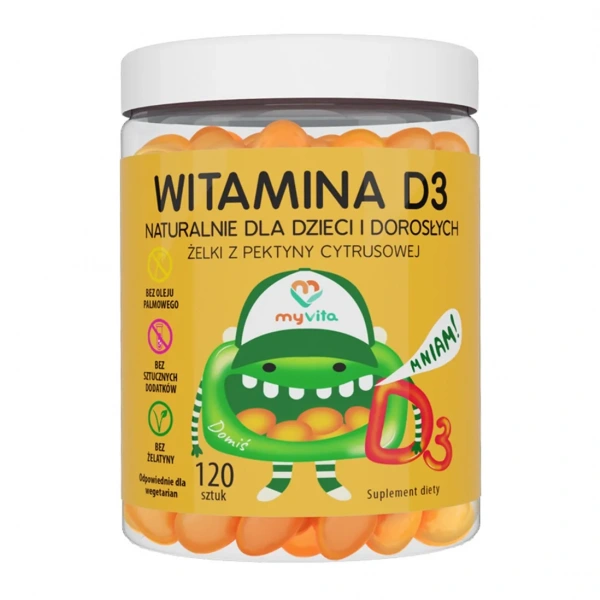 MYVITA Vitamin D3 natural gummies for children and adults 120 gummies