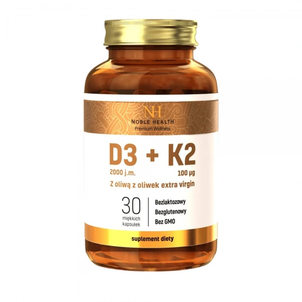 NOBLE HEALTH Witamina D3+K2  w oliwie z oliwek 30 Kapsułek