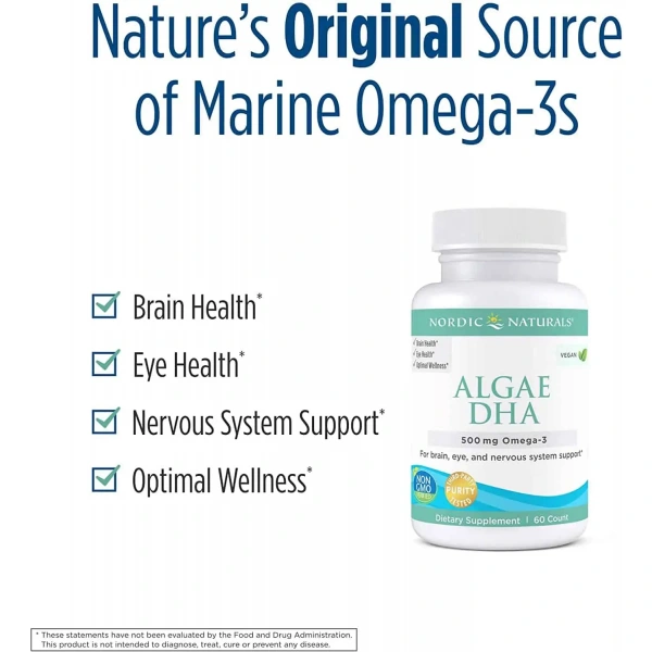 NORDIC NATURALS Algae DHA 500mg (Omega-3) 60 capsules