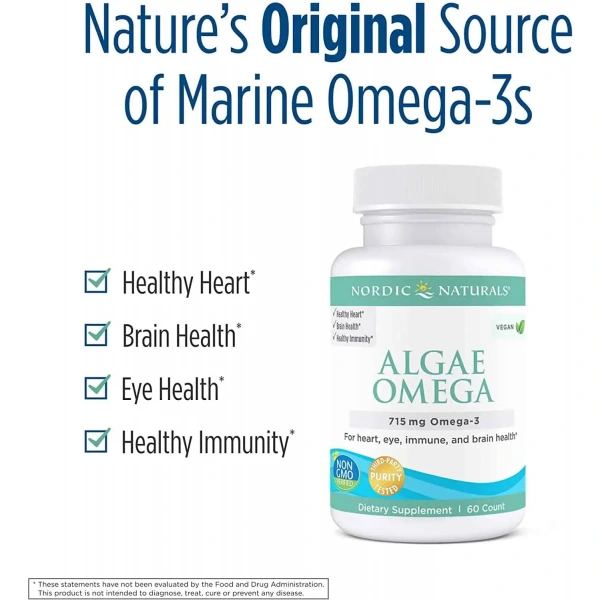 NORDIC NATURALS Algae Omega 715mg (Omega-3, EPA, DHA) 60 Kapsułek żelowych