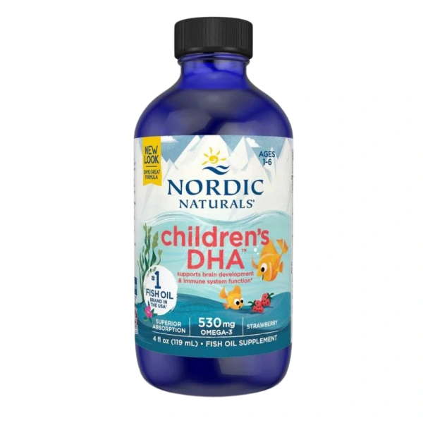 Nordic Naturals Children's DHA (Omega-3 dla dzieci) 530mg 119ml Truskawka