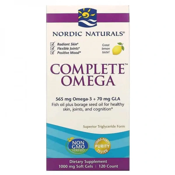 NORDIC NATURALS Complete Omega 565mg (Omega-3, EPA, DHA) 120 Softgels Lemon