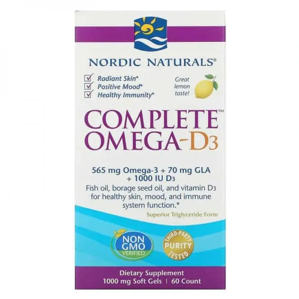 NORDIC NATURALS Complete Omega-D3 1000mg 60 Gel capsules Lemon