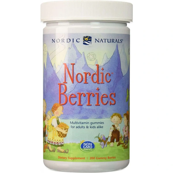 NORDIC NATURALS Nordic Berries Multivitamin (Gluten Free Multivitamin for Kids and Adults) Original Flavor 200 gummy berries