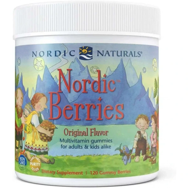 NORDIC NATURALS Nordic Berries Multivitamin (Gluten Free Multivitamin for Kids and Adults) Original Flavor 120 gummy berries
