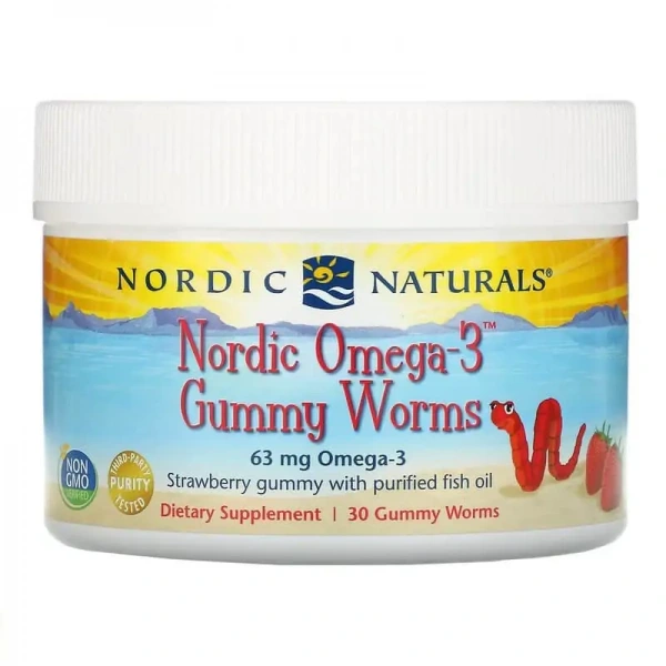 NORDIC NATURALS Nordic Omega-3 Gummy Worms 30 Żelków truskawkowych