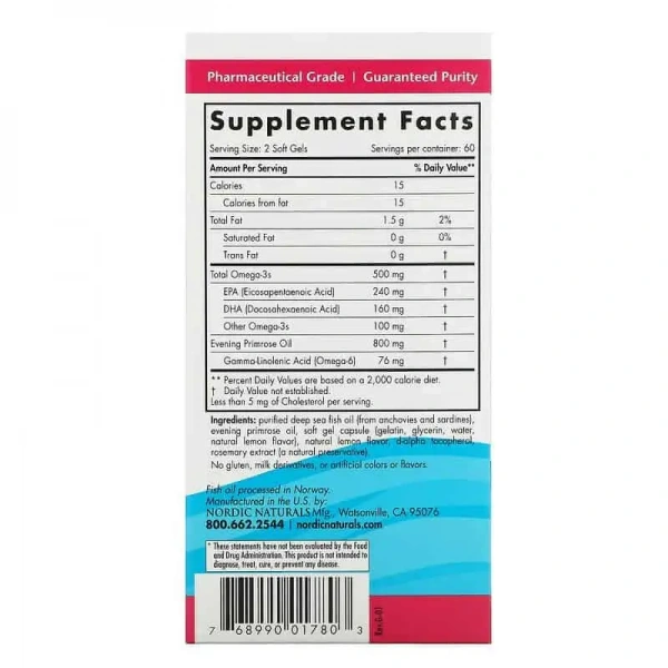 NORDIC NATURALS Omega Woman (Fatty acids for women) 120 Softgels