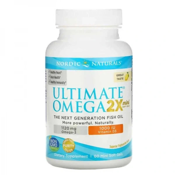 NORDIC NATURALS Ultimate Omega 2X Mini with Vitamin D3 60 Gel capsules