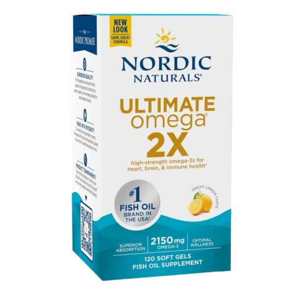 Nordic Naturals Ultimate Omega 2X Sport 2150mg (Omega 3 NSF Certified for Sport) 120 lemon softgels