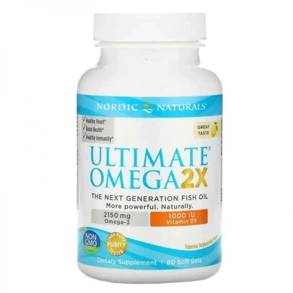 NORDIC NATURALS Ultimate Omega 2X with Vitamin D3 60 Kapsułek żelowych Cytryna