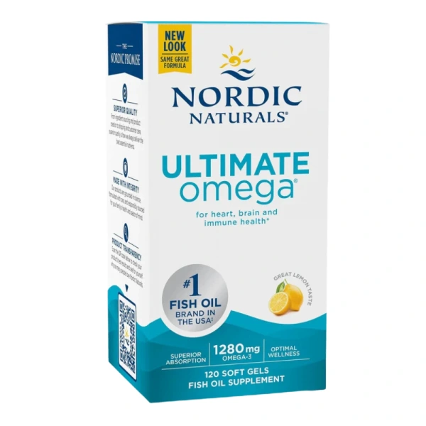 Nordic Naturals Ultimate Omega-3 1280mg (EPA DHA) 120 softgels Lemon