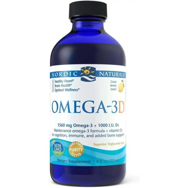 NORDIC NATURALS Omega-3D 1560mg (Omega-3, EPA, DHA with Vitamin D3) 237ml