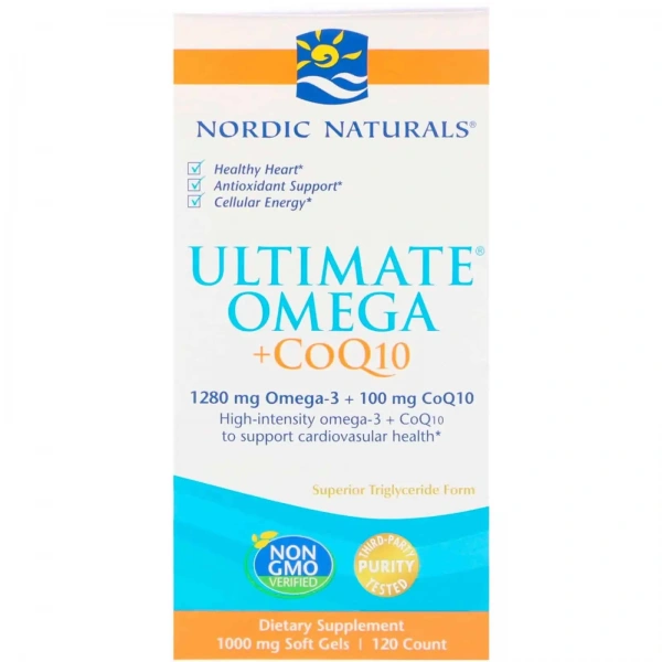 NORDIC NATURALS Ultimate Omega + CoQ10 100mg (Omega-3, Coenzyme Q10) 120 Softgels