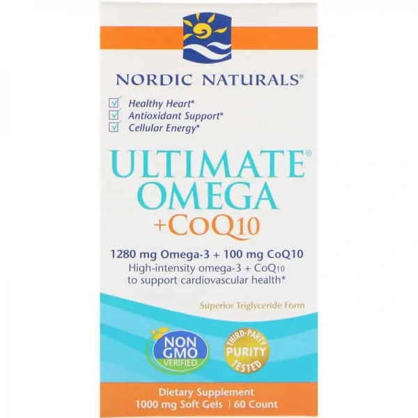 NORDIC NATURALS Ultimate Omega + CoQ10 100mg (Omega-3, Koenzym Q10) 60 Kapsułek żelowych
