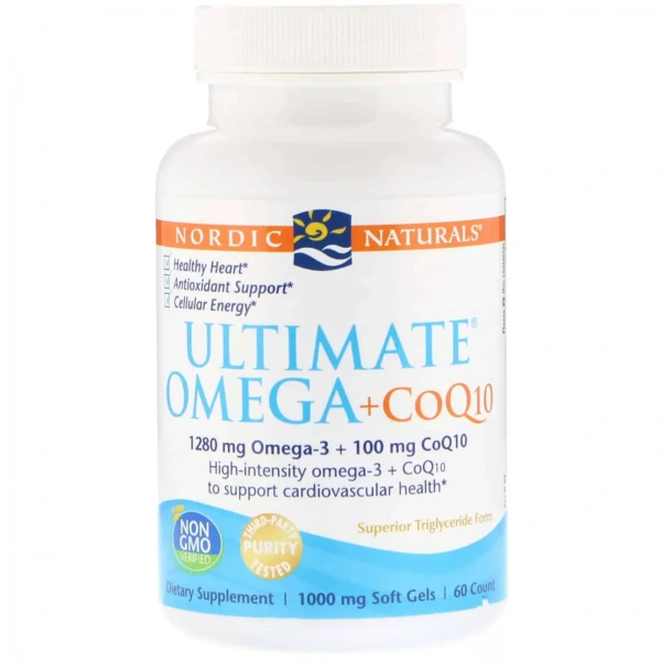 NORDIC NATURALS Ultimate Omega + CoQ10 100mg (Omega-3, Coenzyme Q10) 60 Softgels