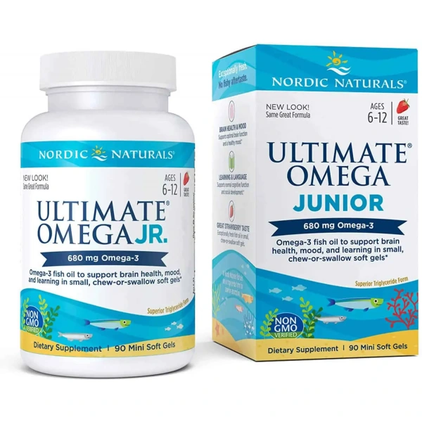 NORDIC NATURALS Ultimate Omega Junior (Omega 3, EPA ,DHA) 680mg 90 Vegetarian Capsules