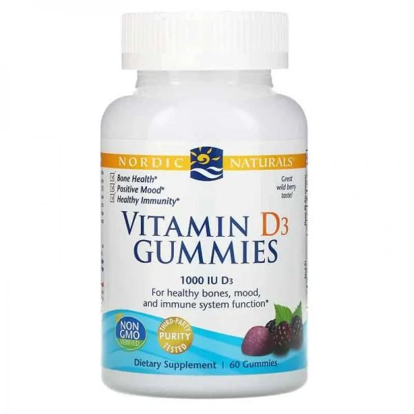 NORDIC NATURALS Vitamin D3 Gummies 1000 IU (Witamina D3) 60 Żelków Wild Berry