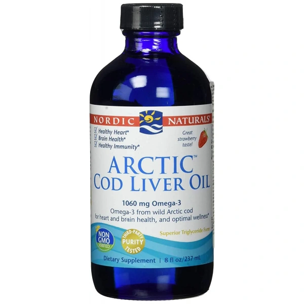 Nordic Naturals Arctic Cod Liver Oil 1060mg  237ml Strawberry