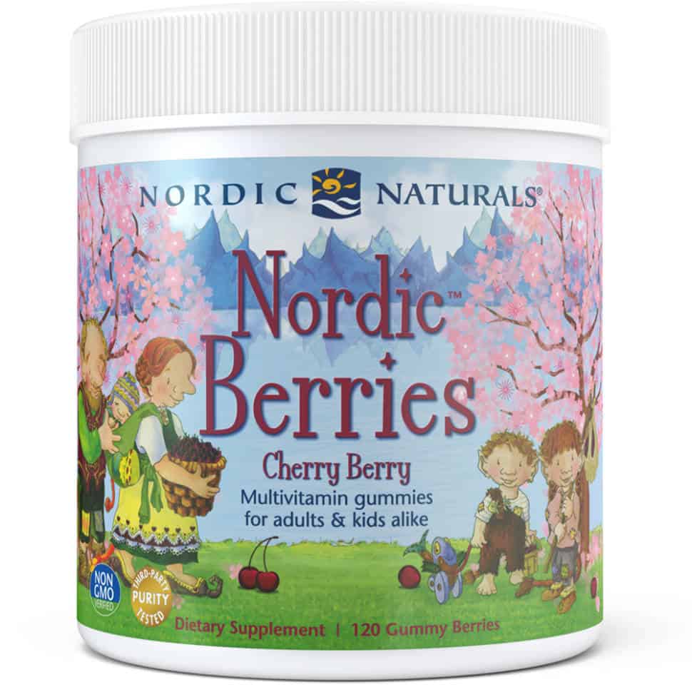 NORDIC NATURALS Nordic Berries Multivitamin (Multiwitamina dla Dzieci i Dorosłych Bez Glutenu) Wiśnia - Jagoda 120 żelek