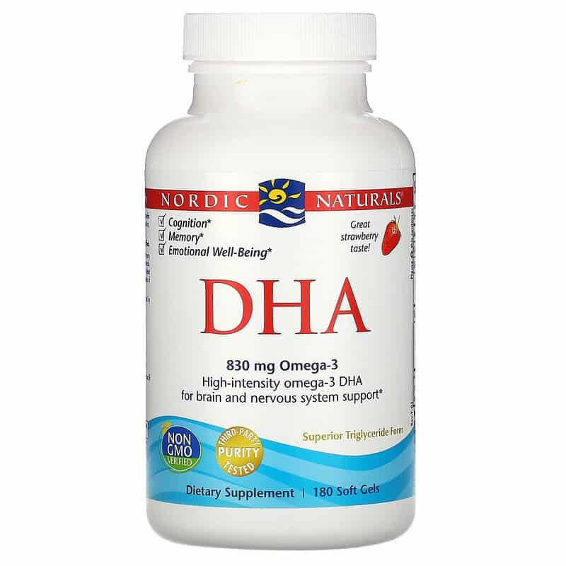 NORDIC NATURALS DHA 830mg 180 Kapsułek żelowych Truskawka