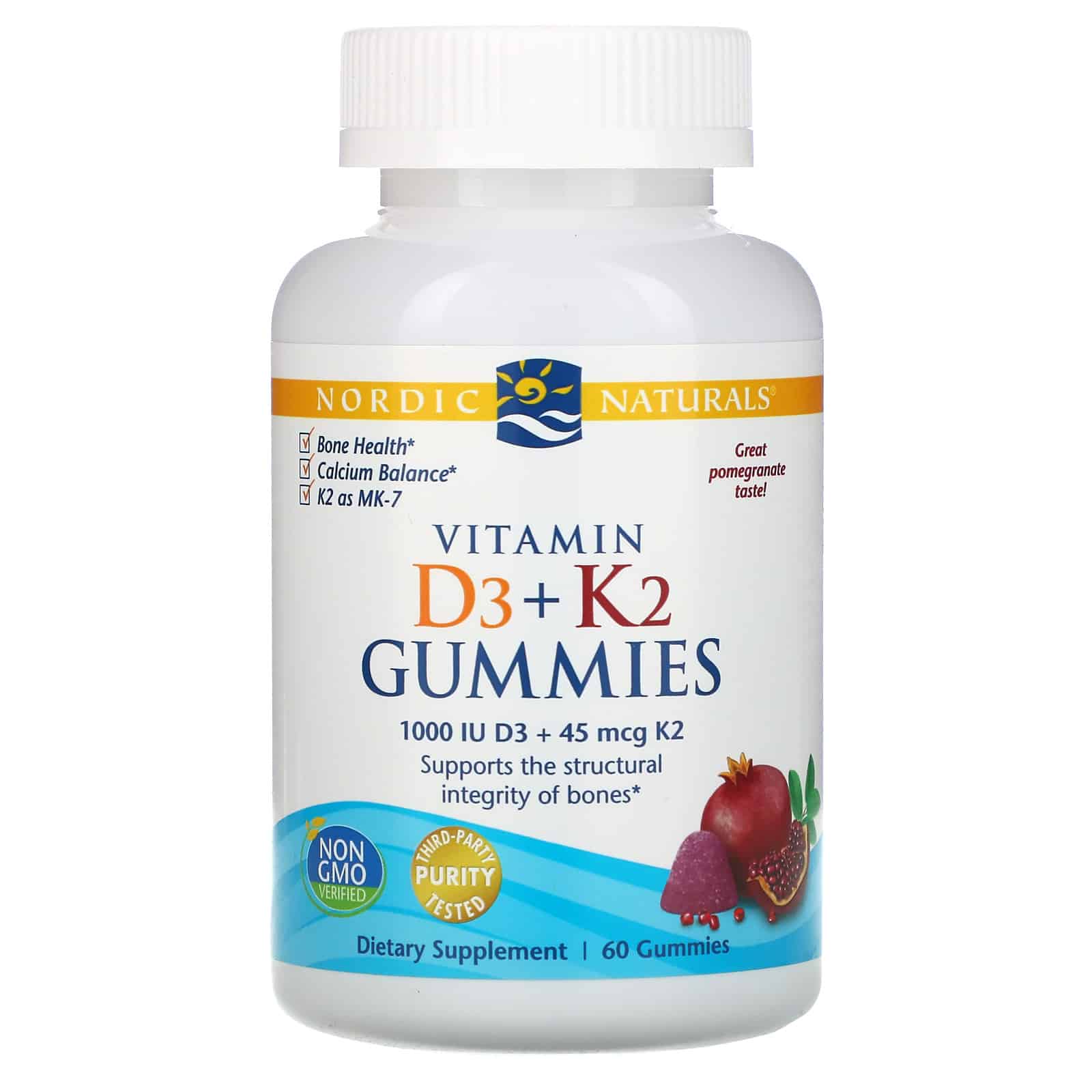NORDIC NATURALS Vitamin D3+K2 Gummies 60 Żelków owocowych