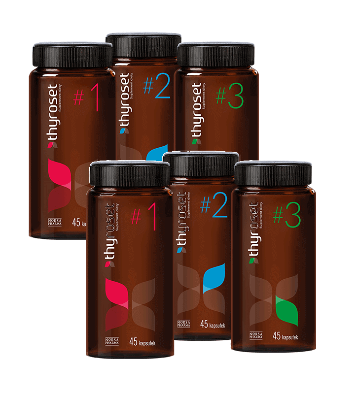 NORSA PHARMA Thyroset (Wsparcie Tarczycy) Zestaw 2 x (3 x 45 kapsułek)