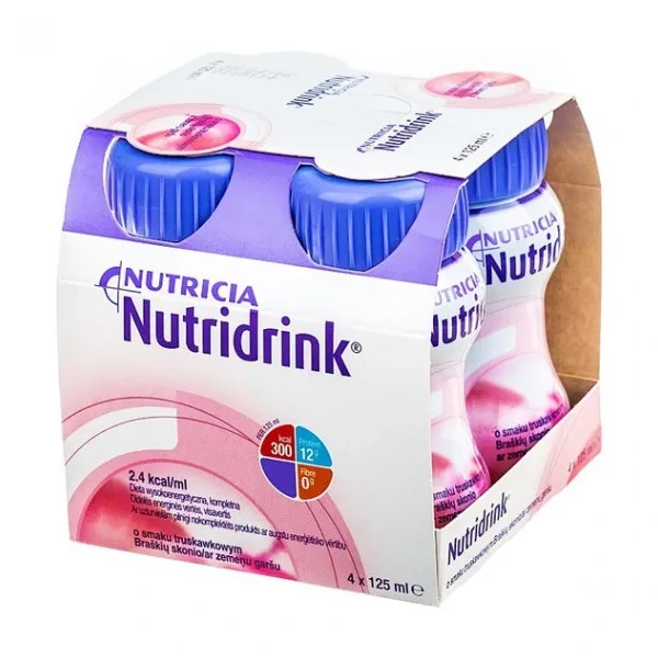 NUTRIDRINK (Żywność Specjalnego Przeznaczenia) 4x125ml Smak truskawkowy