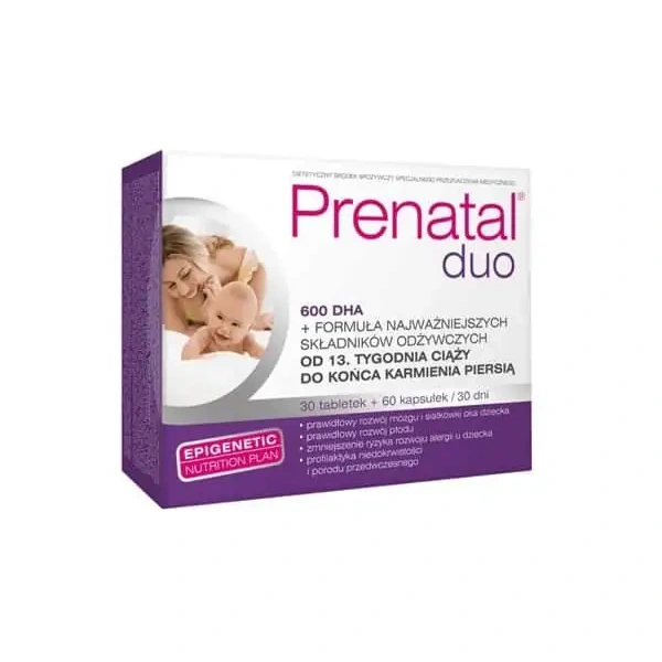 NUTROPHARMA Prenatal DUO (Kwasy tłuszczowe dla Kobiet od 13-tygodnia ciąży) 60 Kapsułek + 30 Tabletek