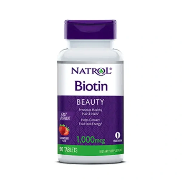 NATROL Biotin Fast Dissolve 1000mcg - 90 vegetarian tablets