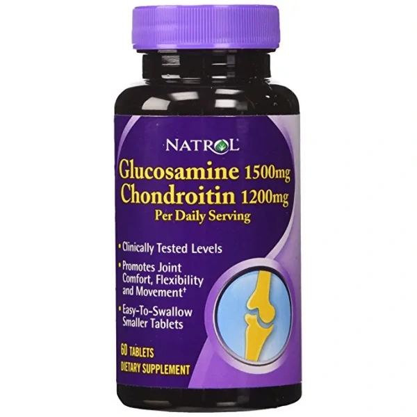 NATROL Glucosamine 1500mg Chondroitin 1200mg (Glukozamina, Chondroityna) - 60 tabletek