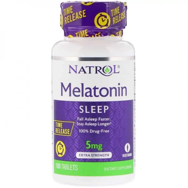 Natrol Melatonin 5mg (Melatonina) Extra Strength - 100 tabletek wegetariańskich