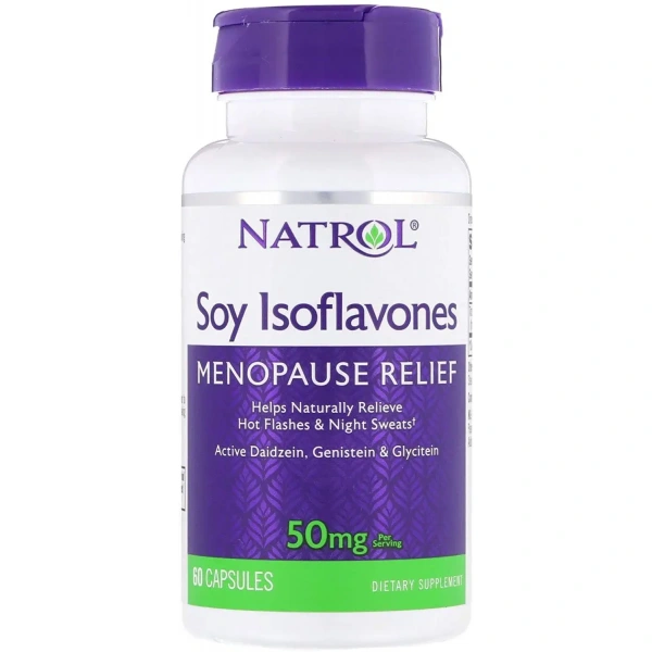 NATROL Soy Isoflavones 50mg (Izoflawony sojowe, Ulga przy menopauzie) 60 Kapsułek