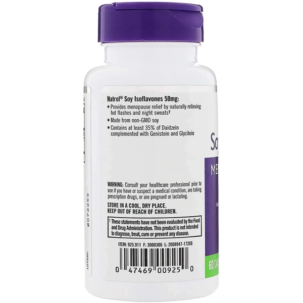 NATROL Soy Isoflavones 50mg (Menopause relief) 60 Capsules