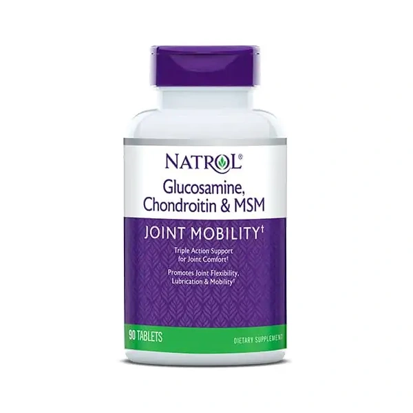 NATROL Glucosamine Chondroitin MSM (Glukozamina, Metylosulfonylometan) 90 Tabletek