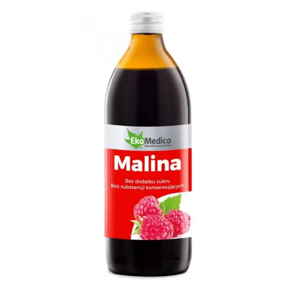 EKAMEDICA Malina 100% Sok z Malin z Witaminą C (Trawienie, Bóle żołądkowe) 500ml