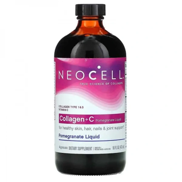 NeoCell Collagen + C (Włosy, Skóra, Paznokcie, Kości i Stawy) 473ml Granat