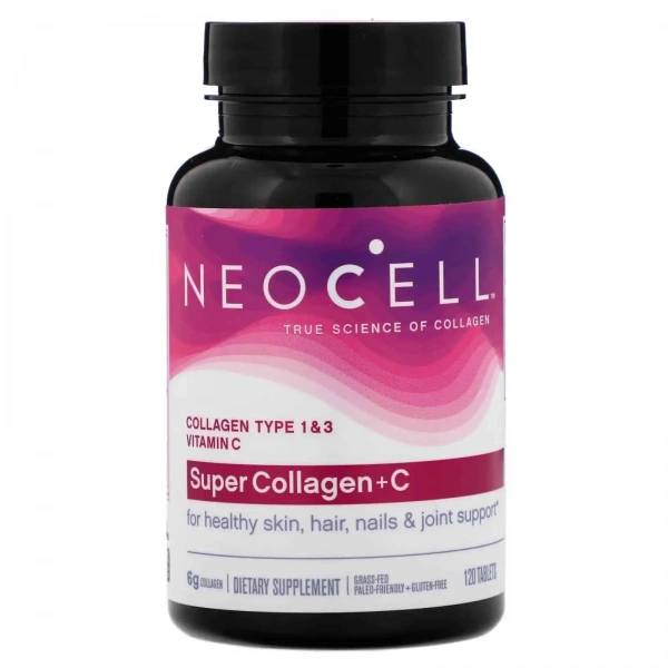 NeoCell Super Collagen + C (Kolagen Typu 1 i 3 + Witamina C) 120 Tabletek