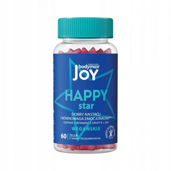 BODYMAX JOY Happy Star (Poprawa nastroju, Równowaga emocjonalna) 60 Żelków truskawkowych