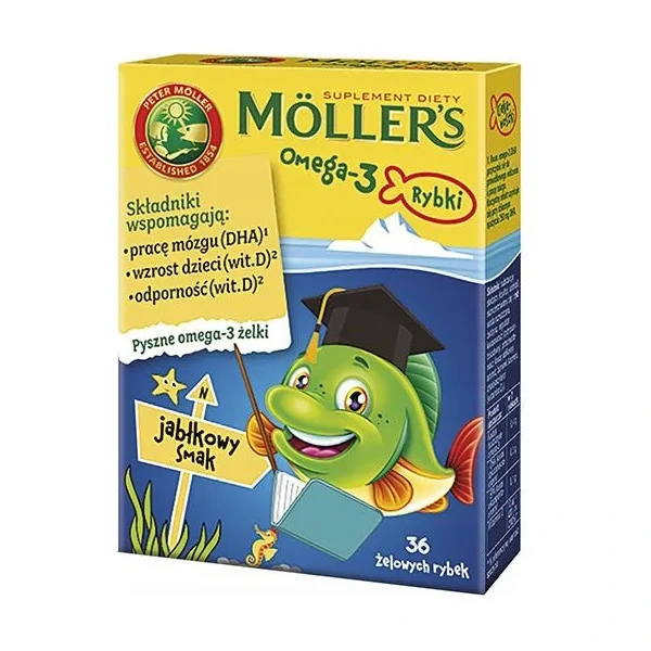 MOLLERS Omega-3 Fish (EPA, DHA for Children) 36 Apple Gels