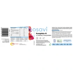 OSAVI Kompleks-B z choliną i inozytolem (B complex with choline and inositol) 60 Vegan Capsules