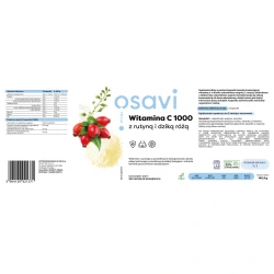 OSAVI Vitamin C 1000 with Rutin and Rosehip 180 Vegan Capsules