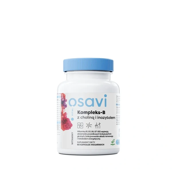 OSAVI Kompleks-B z choliną i inozytolem (Układ nerwowy, Odporność) 60 Kapsułek wegańskich