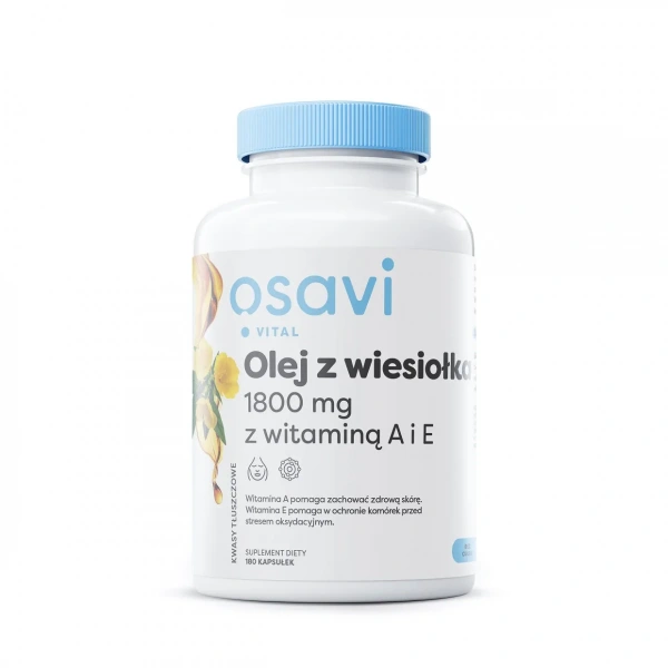 OSAVI Evening Primrose Oil 1800mg (With Vitamins A & E, Healthy Skin) 180 Soft Capsules